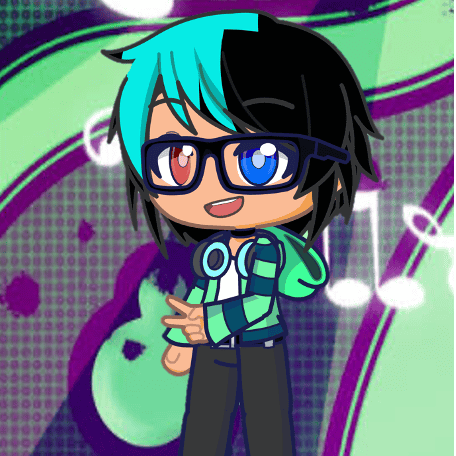 Hispanic Asian emo-esque kid in black glasses and a emo bob